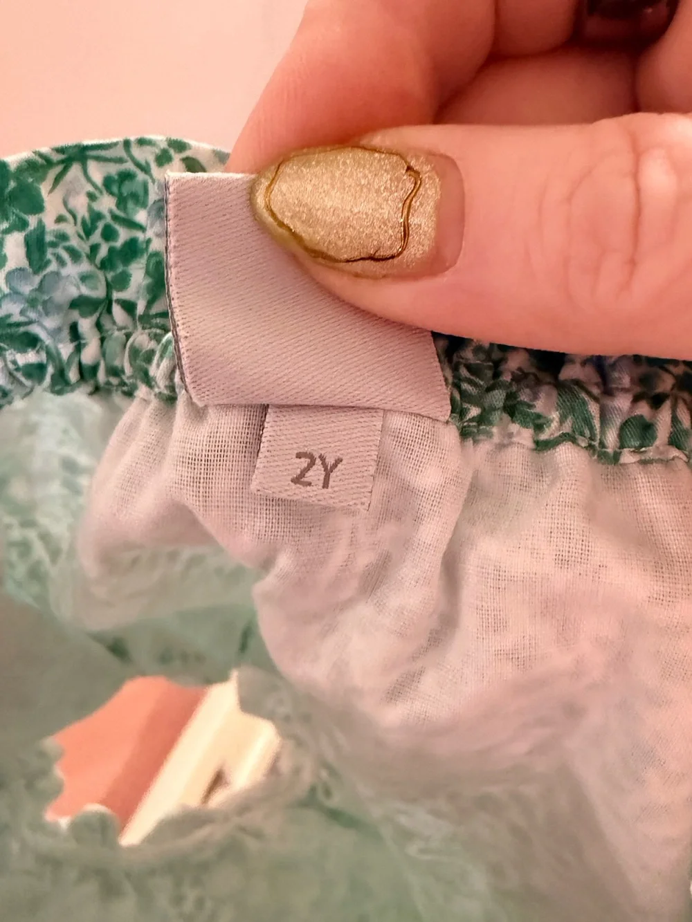 Pepa London Green Floral Print Bloomers Diaper Cover, size 2Y